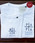 pack camisetas personalizadas familia adulto y niño bordadas mini y papá