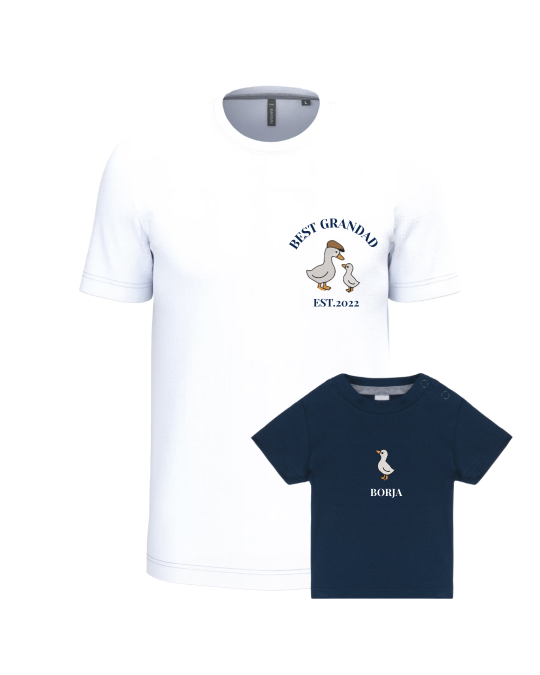 Pack camisetas personalizadas niño y adulto gansos