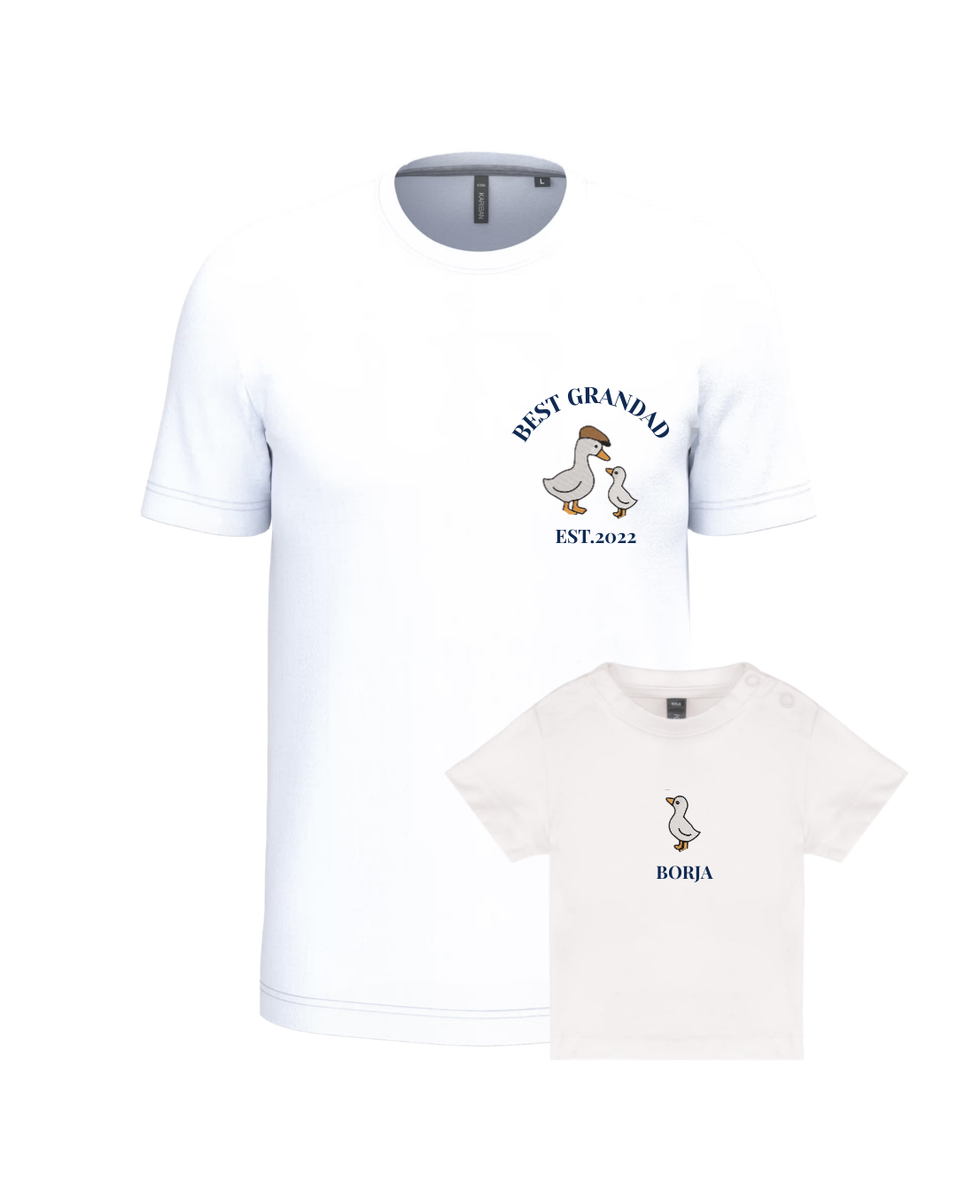 Pack camisetas personalizadas niño y adulto gansos