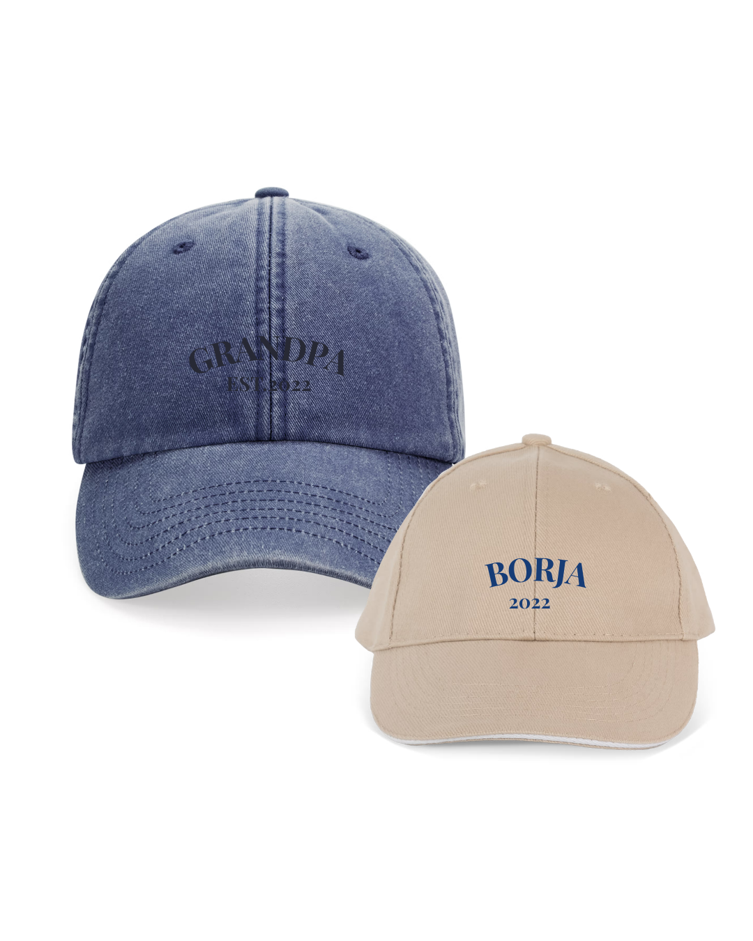 Pack gorras personalizadas una o dos frases adulto y niño