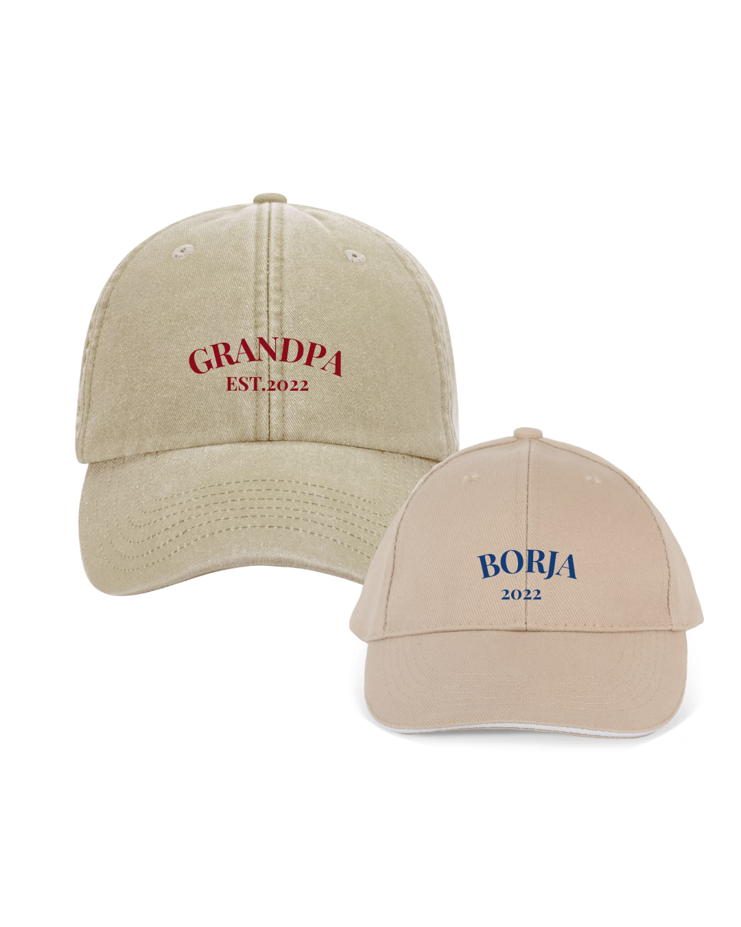 Pack gorras personalizadas una o dos frases adulto y niño
