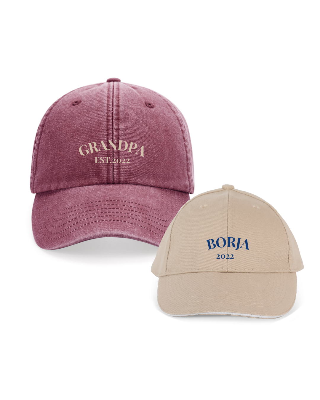Pack gorras personalizadas una o dos frases adulto y niño