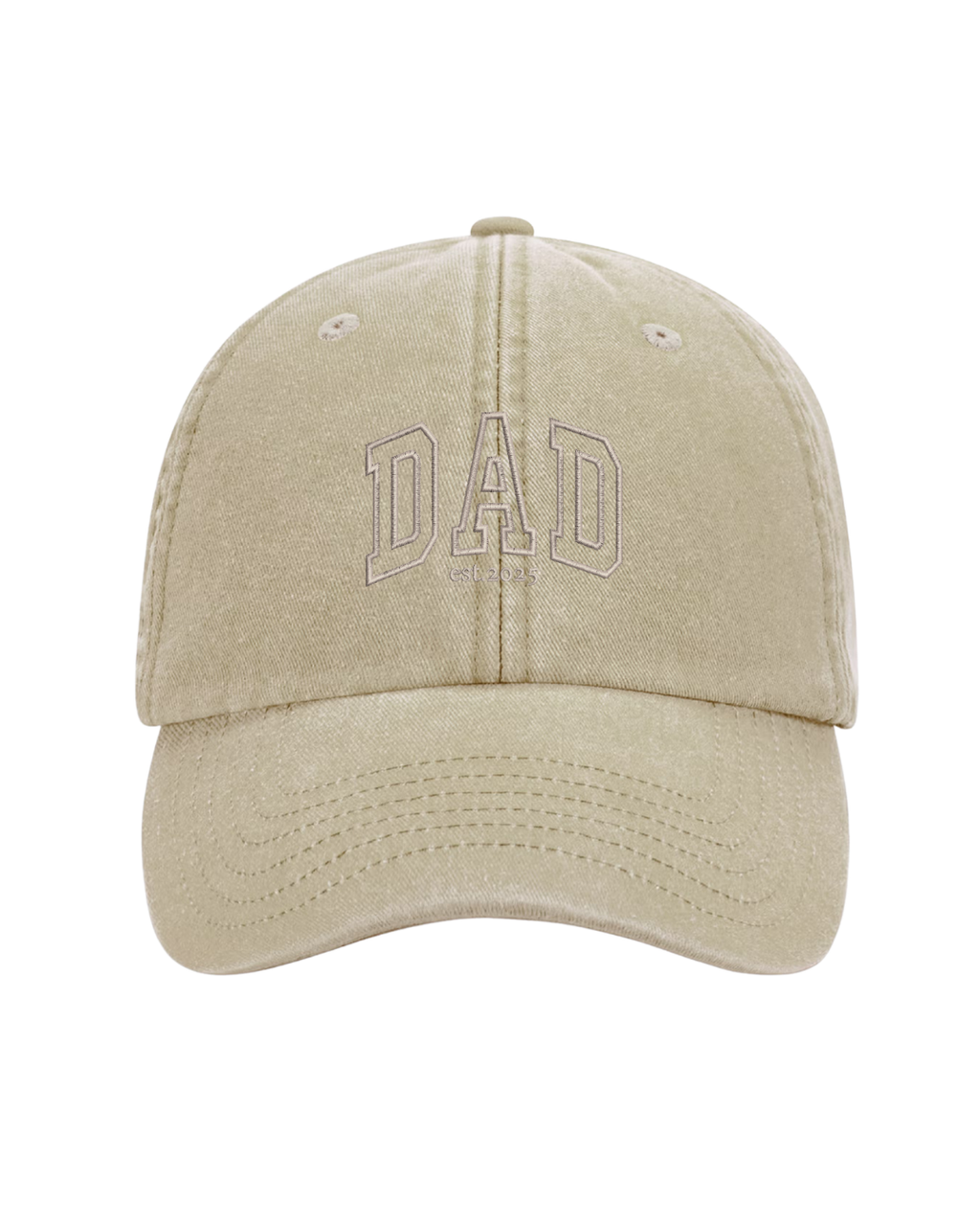 Gorra personalizada DAD letras gruesas beige