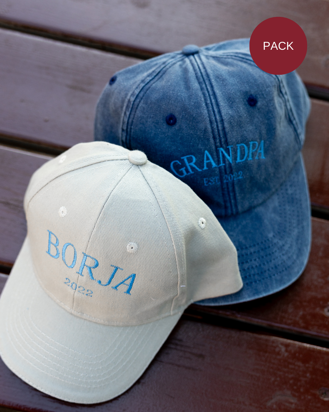 Pack gorras personalizadas una o dos frases adulto y niño