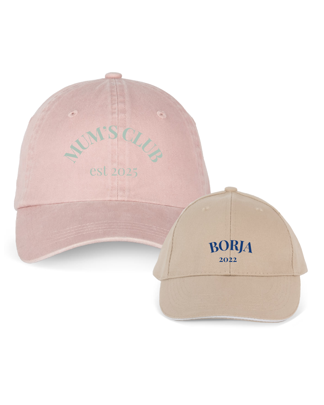 Pack gorras personalizadas una o dos frases adulto y niño