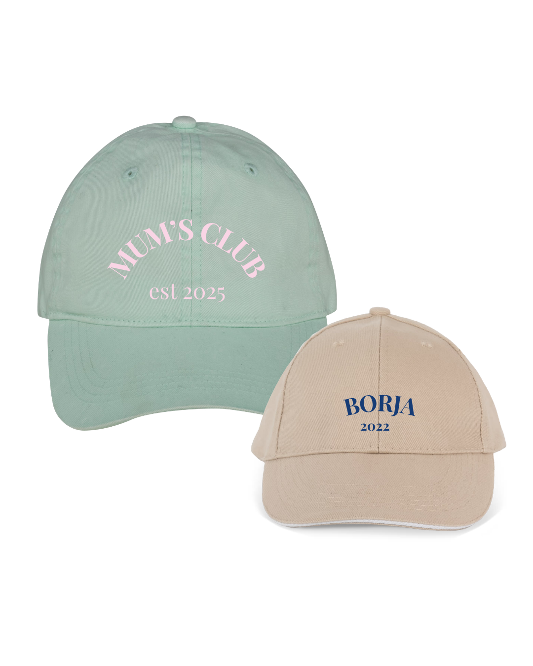Pack gorras personalizadas una o dos frases adulto y niño