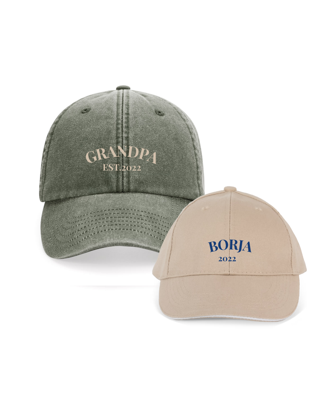 Pack gorras personalizadas una o dos frases adulto y niño