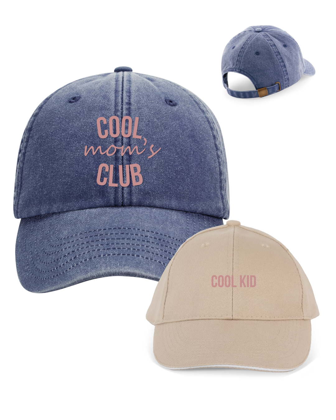 Pack gorras personalizadas Cool Mom's Club y Cool Kid