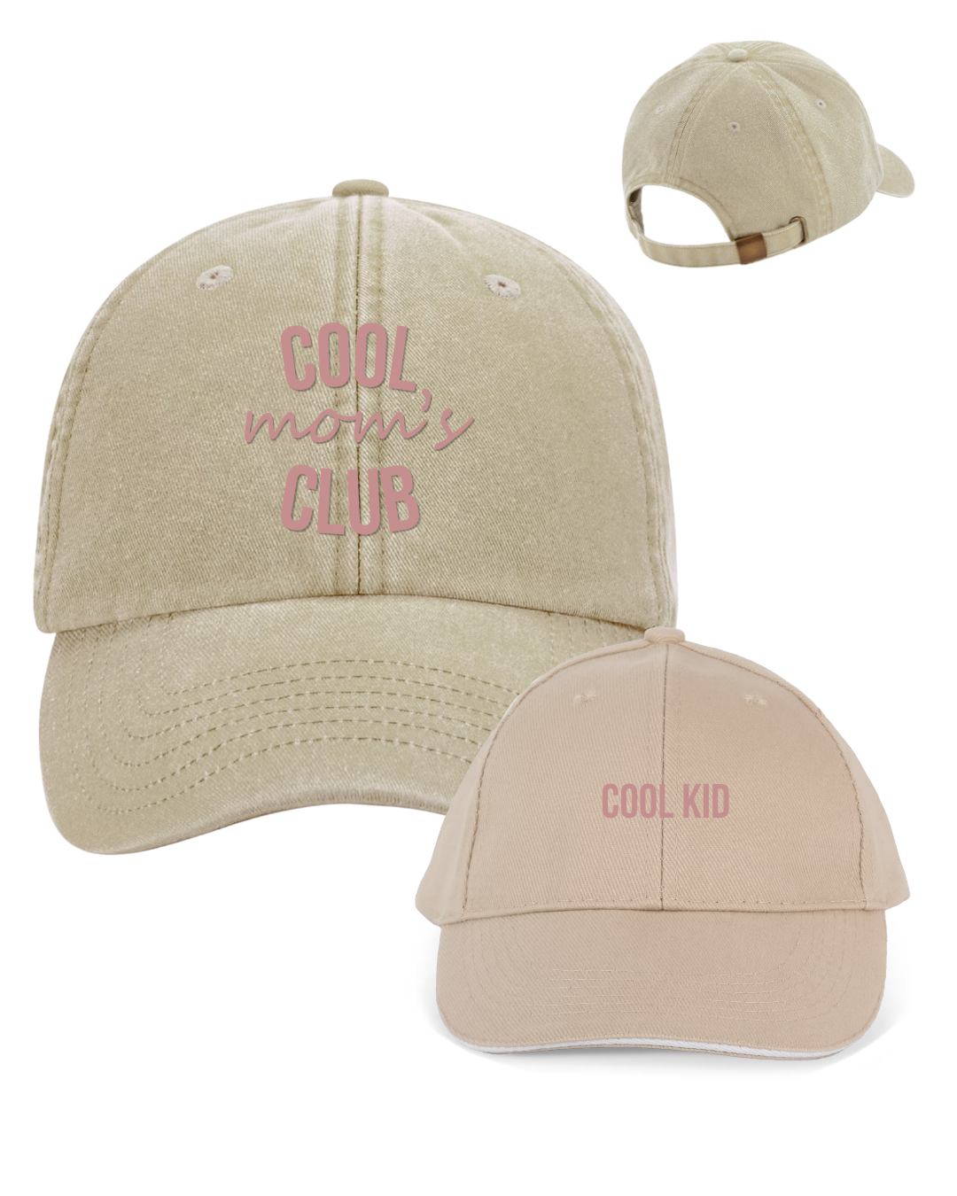 Pack gorras personalizadas Cool Mom's Club y Cool Kid