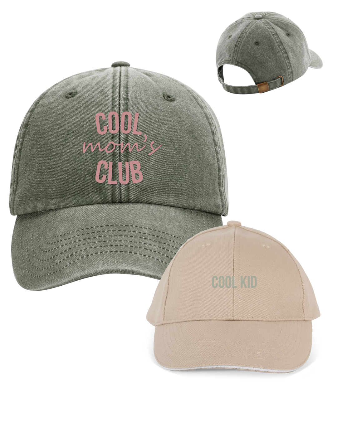 Pack gorras personalizadas Cool Mom's Club y Cool Kid