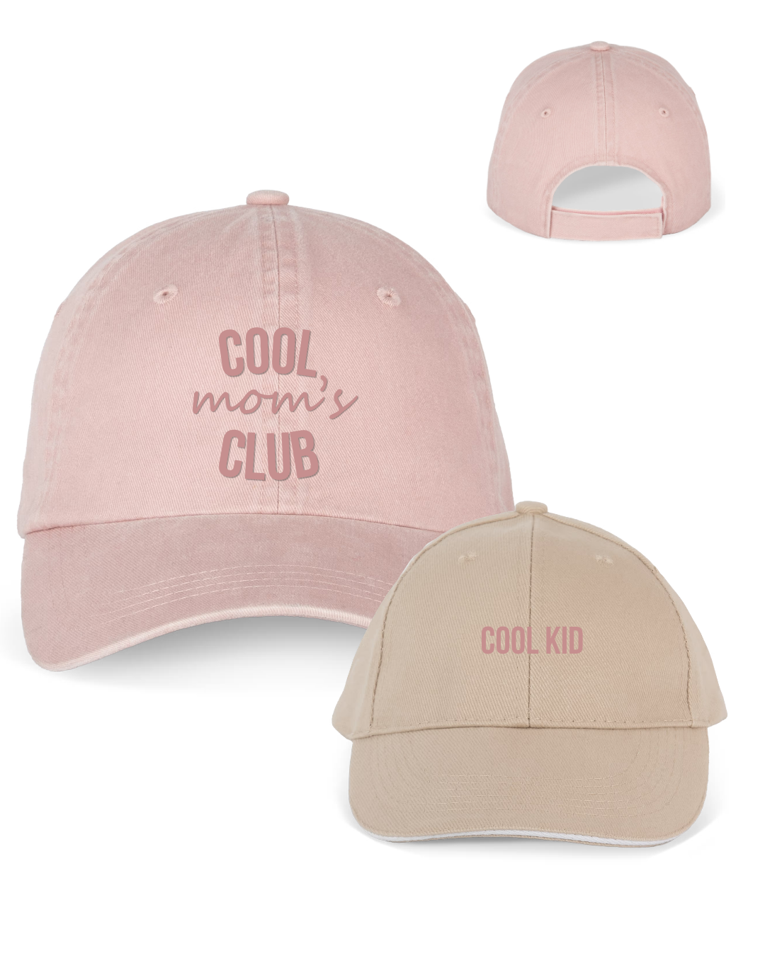 Pack gorras personalizadas Cool Mom's Club y Cool Kid