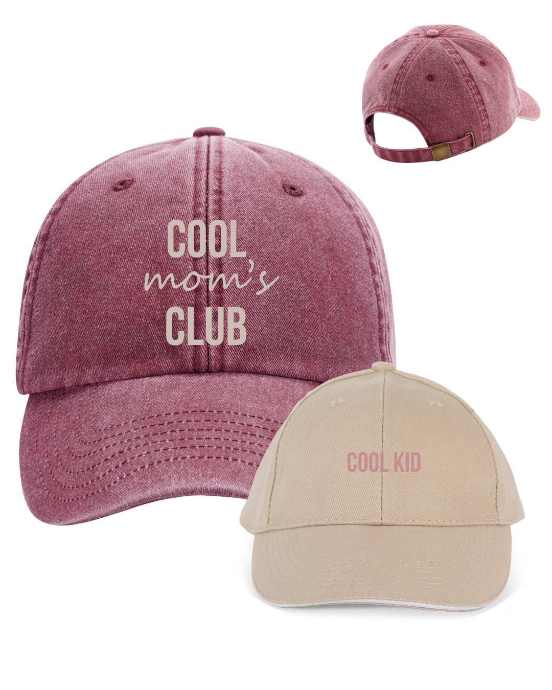 Pack gorras personalizadas Cool Mom's Club y Cool Kid