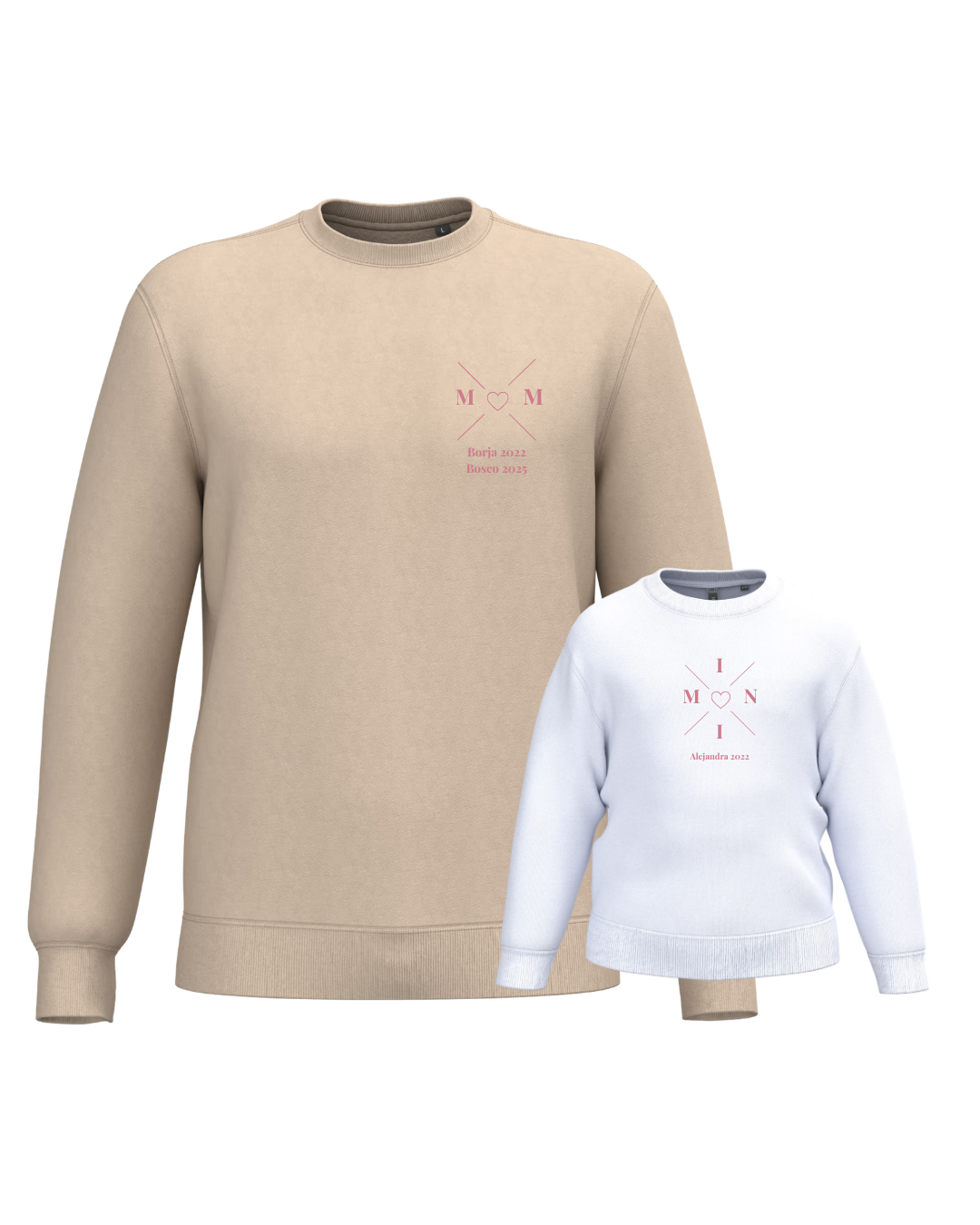 Pack sudadera MOM y MINI cruz corazón (desde 4 años)