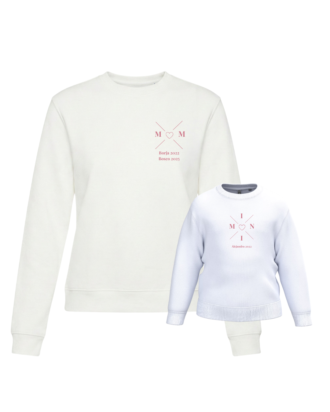 Pack sudadera MOM y MINI cruz corazón (desde 4 años)