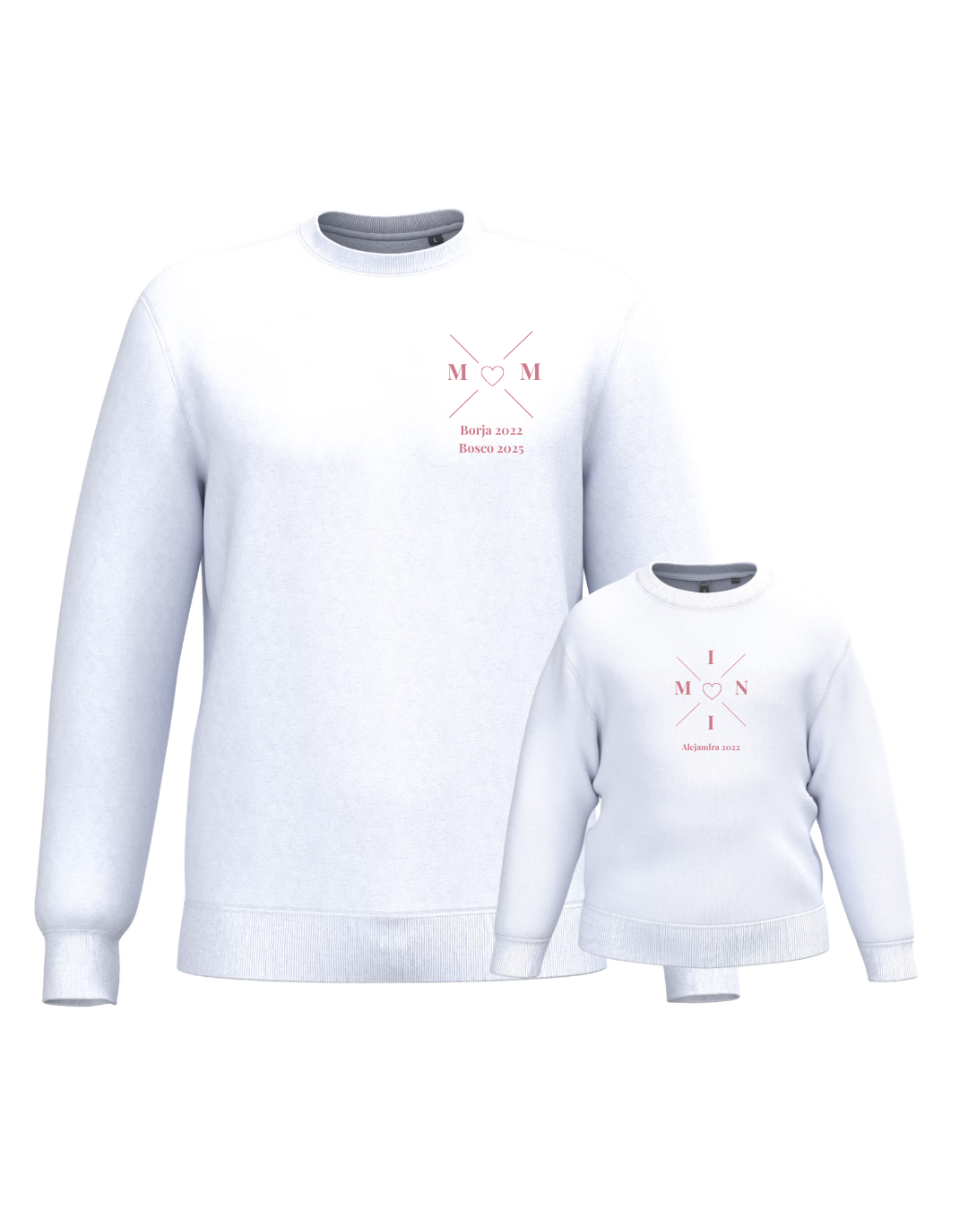 Pack sudadera MOM y MINI cruz corazón (desde 4 años)