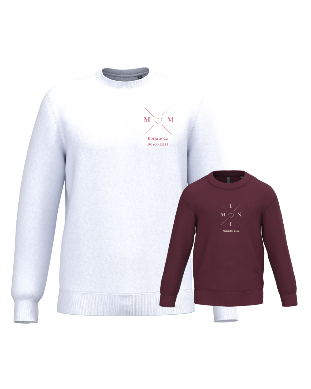 Pack sudadera MOM y MINI cruz corazón (desde 4 años)