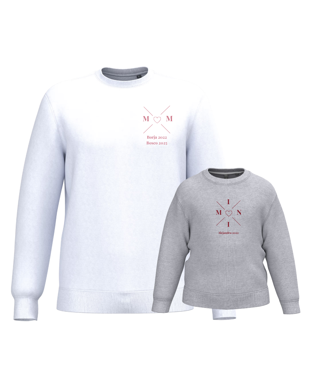 Pack sudadera MOM y MINI cruz corazón (desde 4 años)