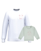Pack sudaderas MOM y MINI bebé cruz corazón (hasta 36 meses)