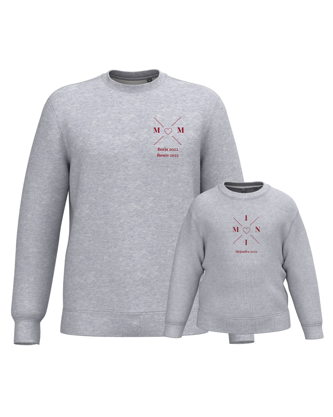 Pack sudadera MOM y MINI cruz corazón (desde 4 años)