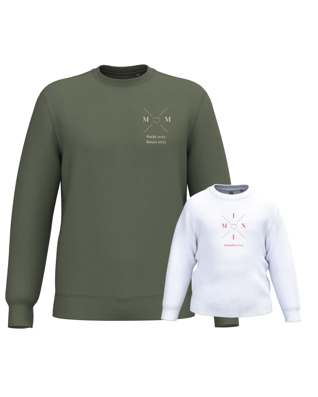 Pack sudadera MOM y MINI cruz corazón (desde 4 años)