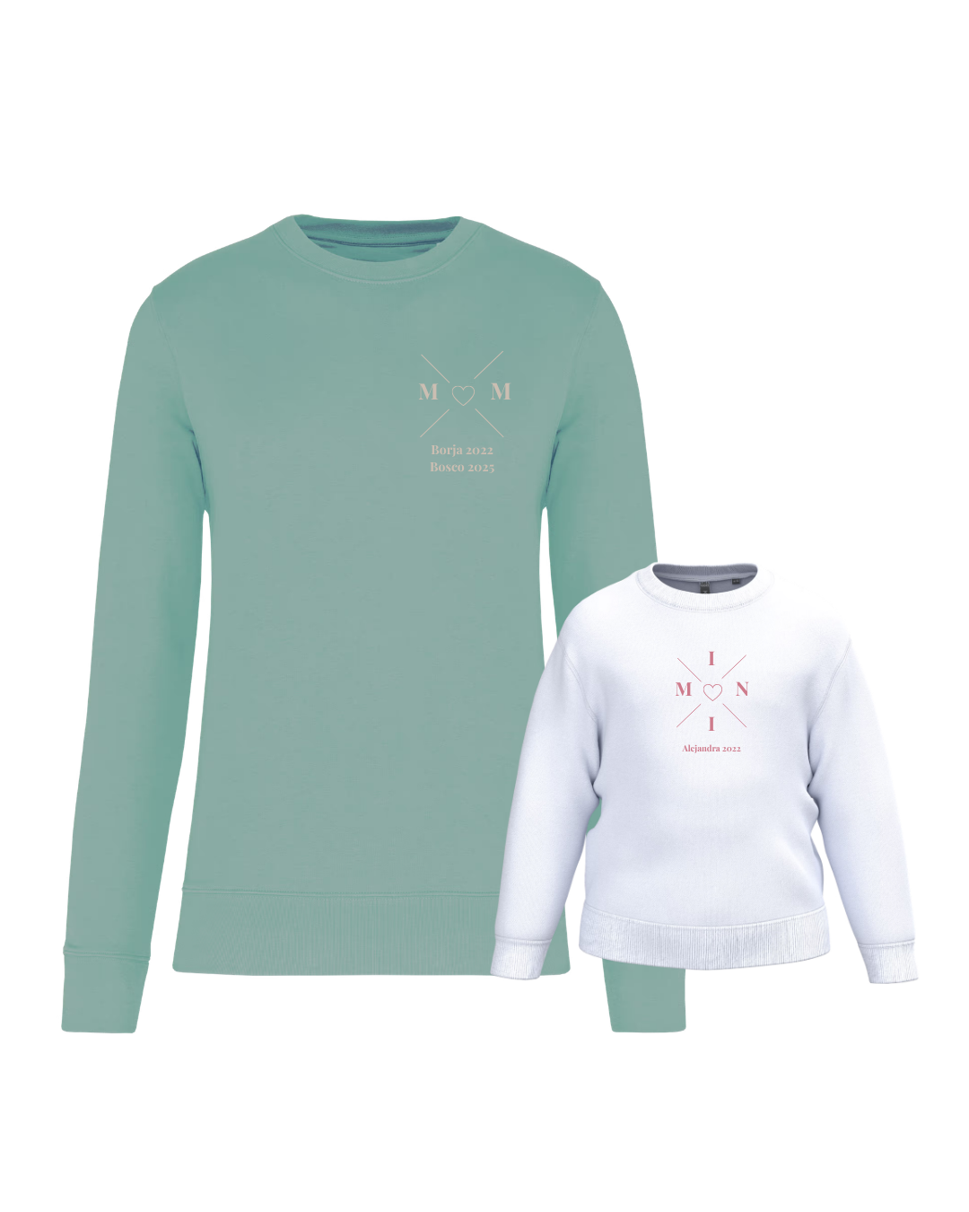 Pack sudadera MOM y MINI cruz corazón (desde 4 años)