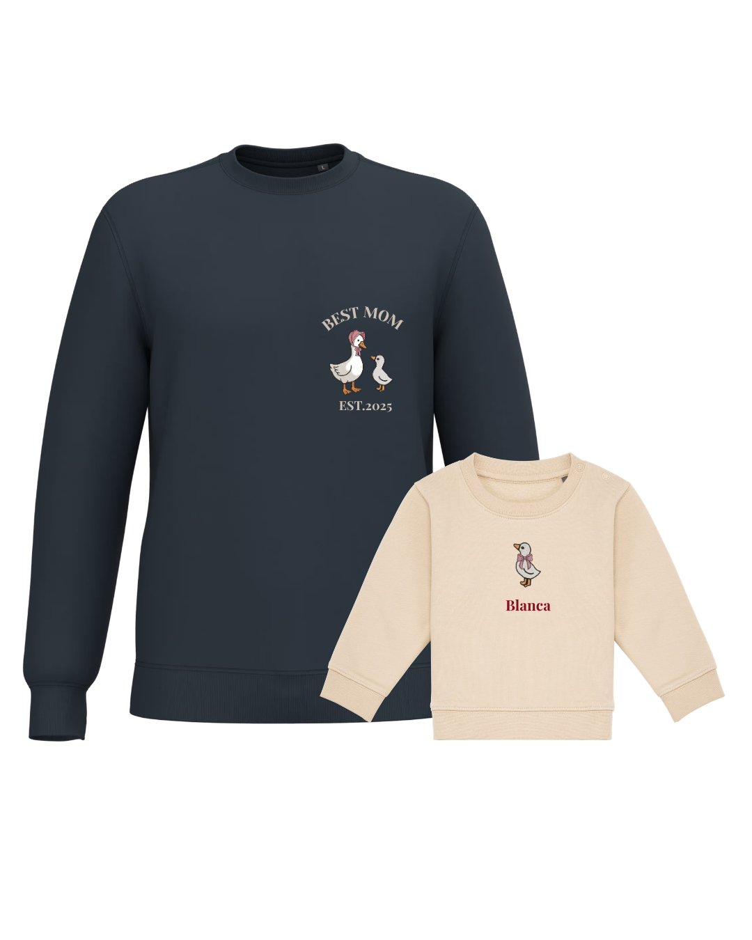 Pack bebé y Mamá sudaderas personalizadas ganso (hasta 36 meses)