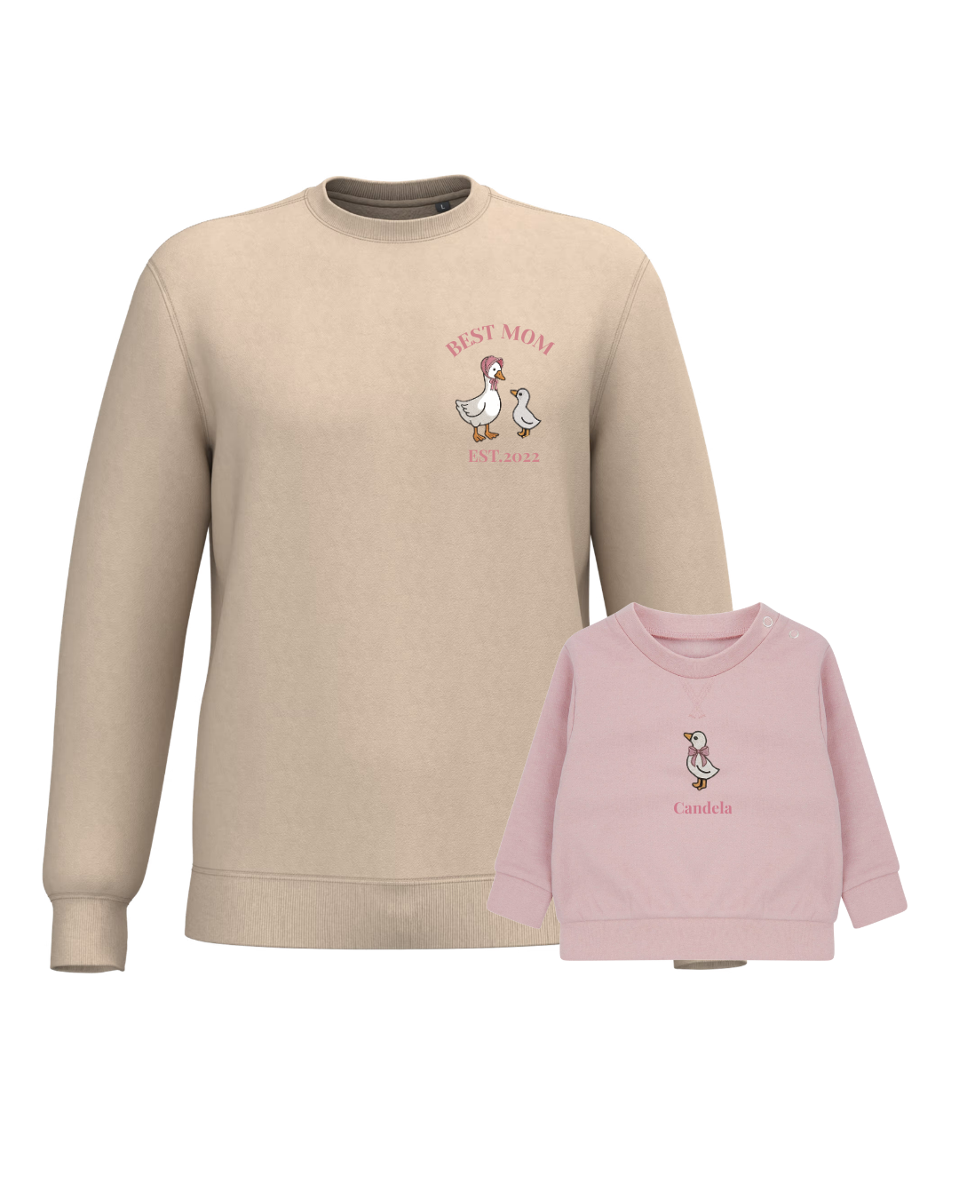 Pack bebé y Mamá sudaderas personalizadas ganso (hasta 36 meses)