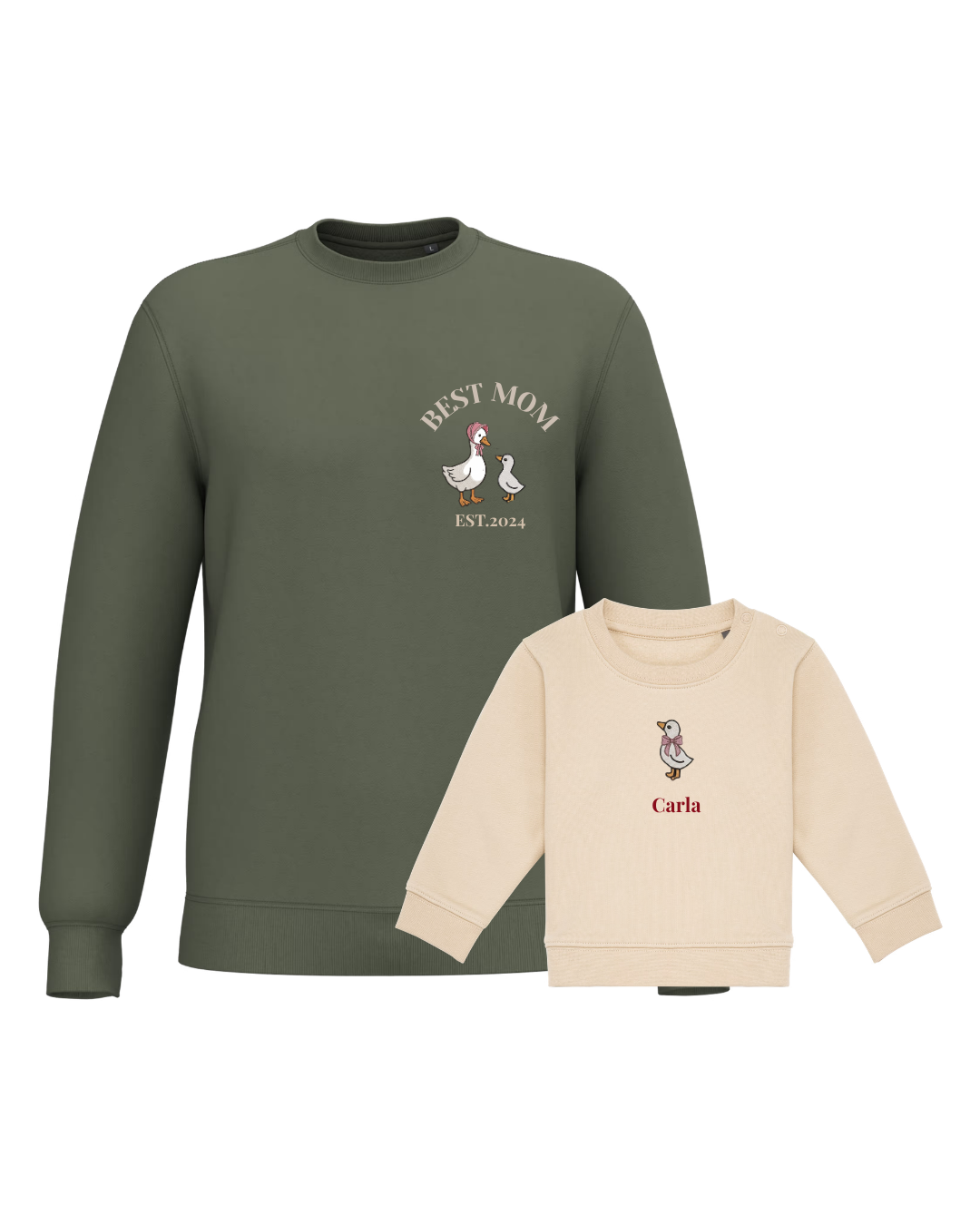 Pack bebé y Mamá sudaderas personalizadas ganso (hasta 36 meses)