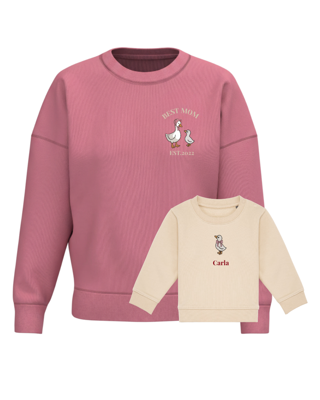 Pack bebé y Mamá sudaderas personalizadas ganso (hasta 36 meses)