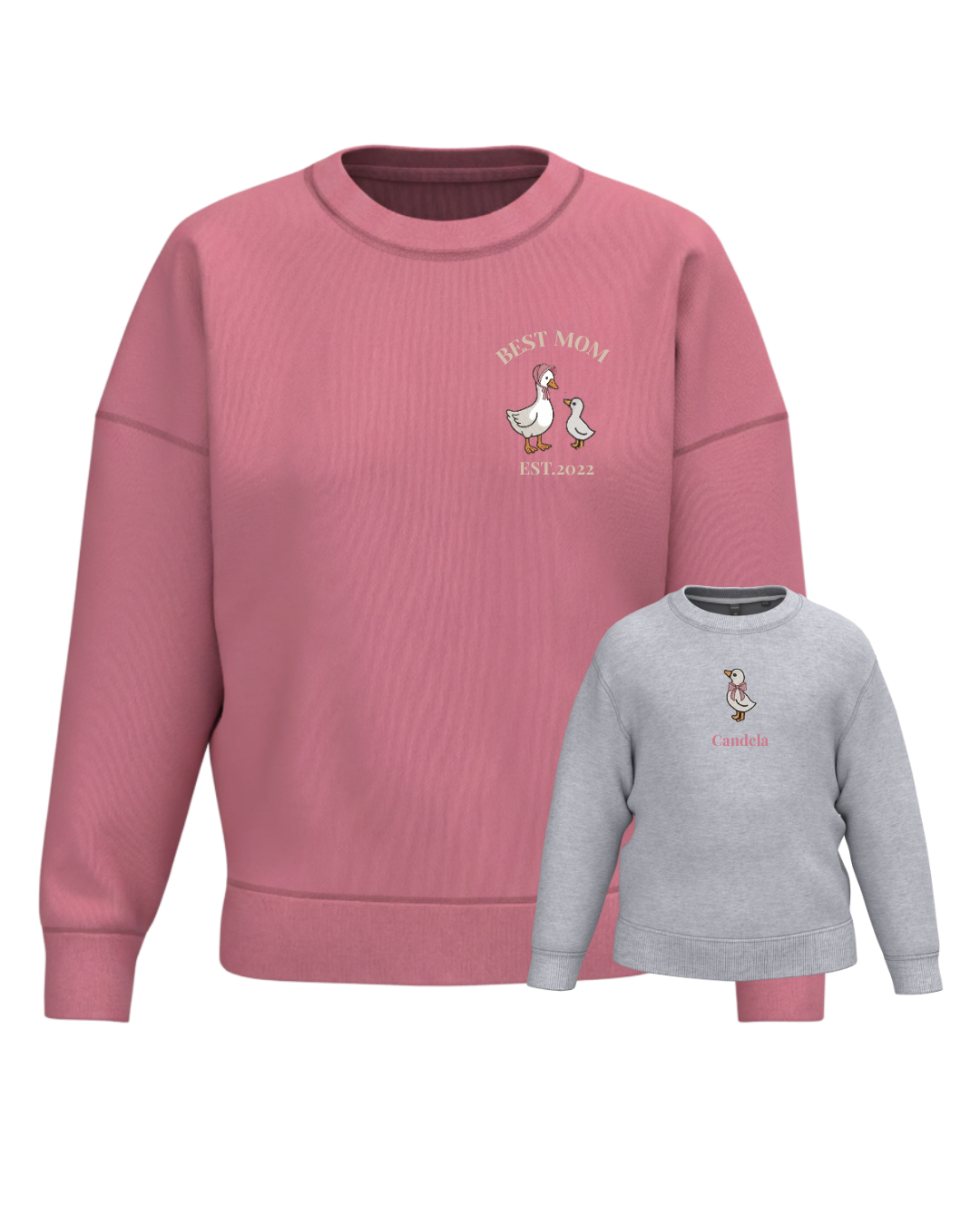 Pack bebé y Mamá sudaderas personalizadas ganso (hasta 36 meses)