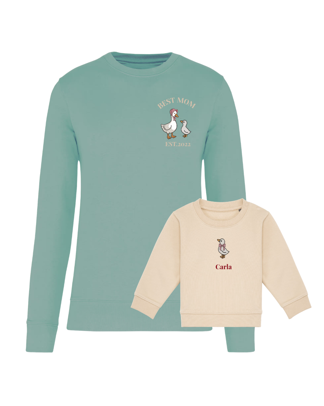 Pack bebé y Mamá sudaderas personalizadas ganso (hasta 36 meses)