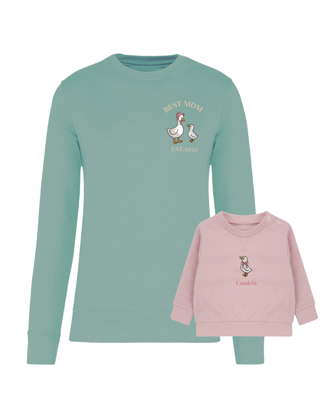 Pack bebé y Mamá sudaderas personalizadas ganso (hasta 36 meses)