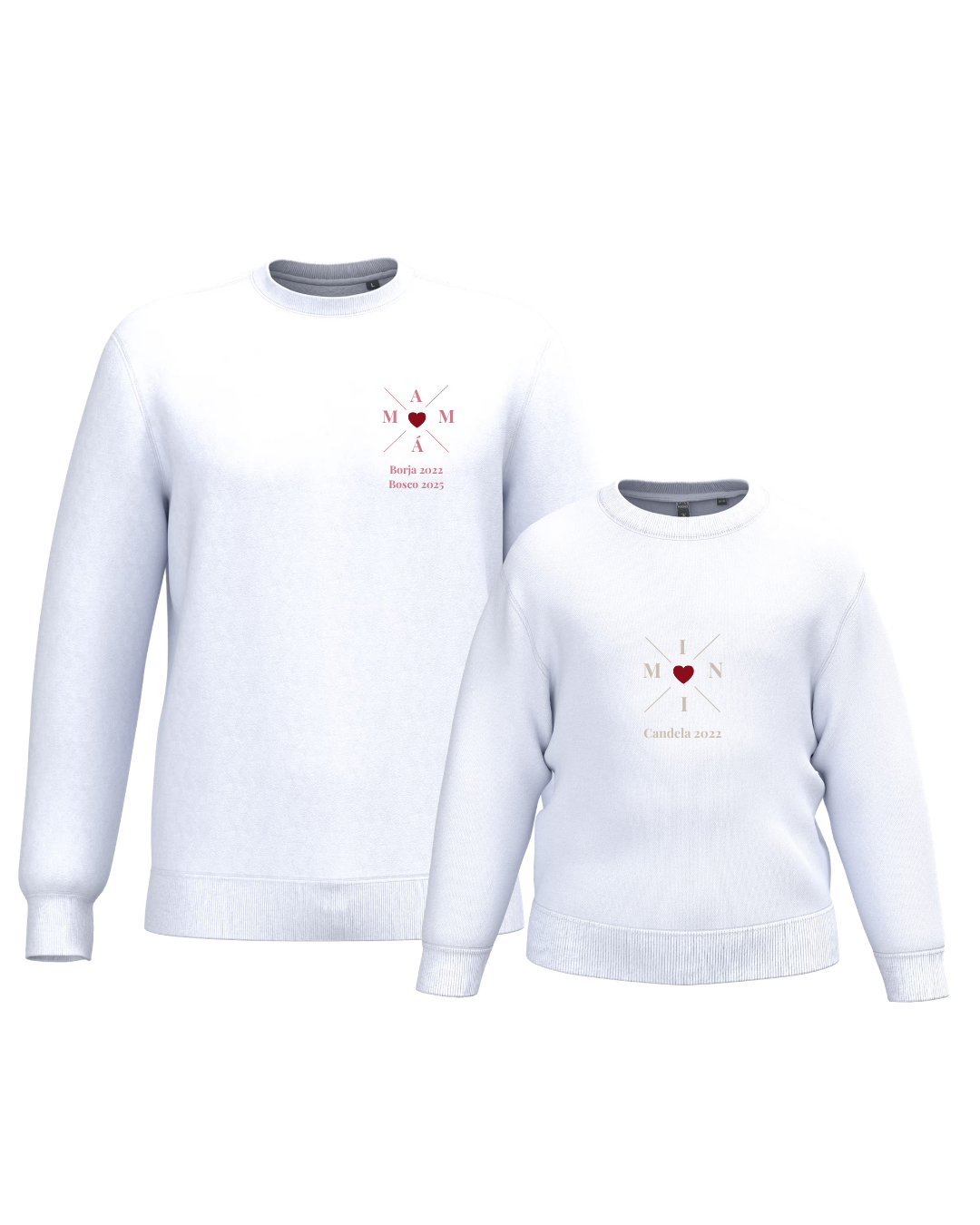 Pack Niña y Mamá Sudaderas personalizadas Cross Mom (corazón)