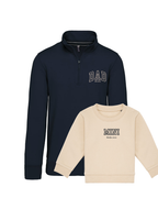 Pack bebé y adulto (zip) sudaderas personalizadas Dad y Mini (hasta 36 meses)