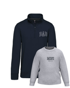 Pack bebé y adulto (zip) sudaderas personalizadas Dad y Mini (hasta 36 meses)