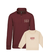 Pack bebé y adulto (zip) sudaderas personalizadas Dad y Mini (hasta 36 meses)