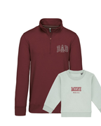 Pack bebé y adulto (zip) sudaderas personalizadas Dad y Mini (hasta 36 meses)
