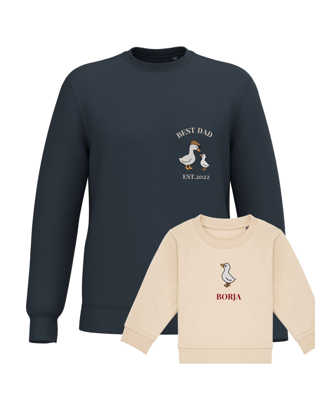 Pack bebé y adulto sudaderas personalizadas gansos (hasta 36 meses)