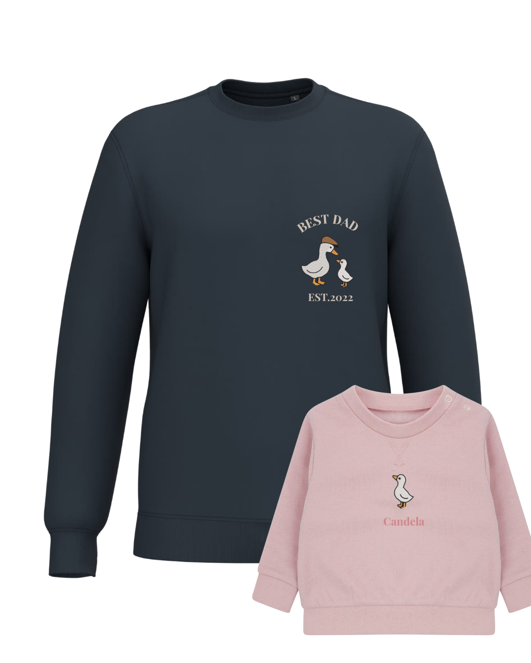 Pack bebé y adulto sudaderas personalizadas gansos (hasta 36 meses)