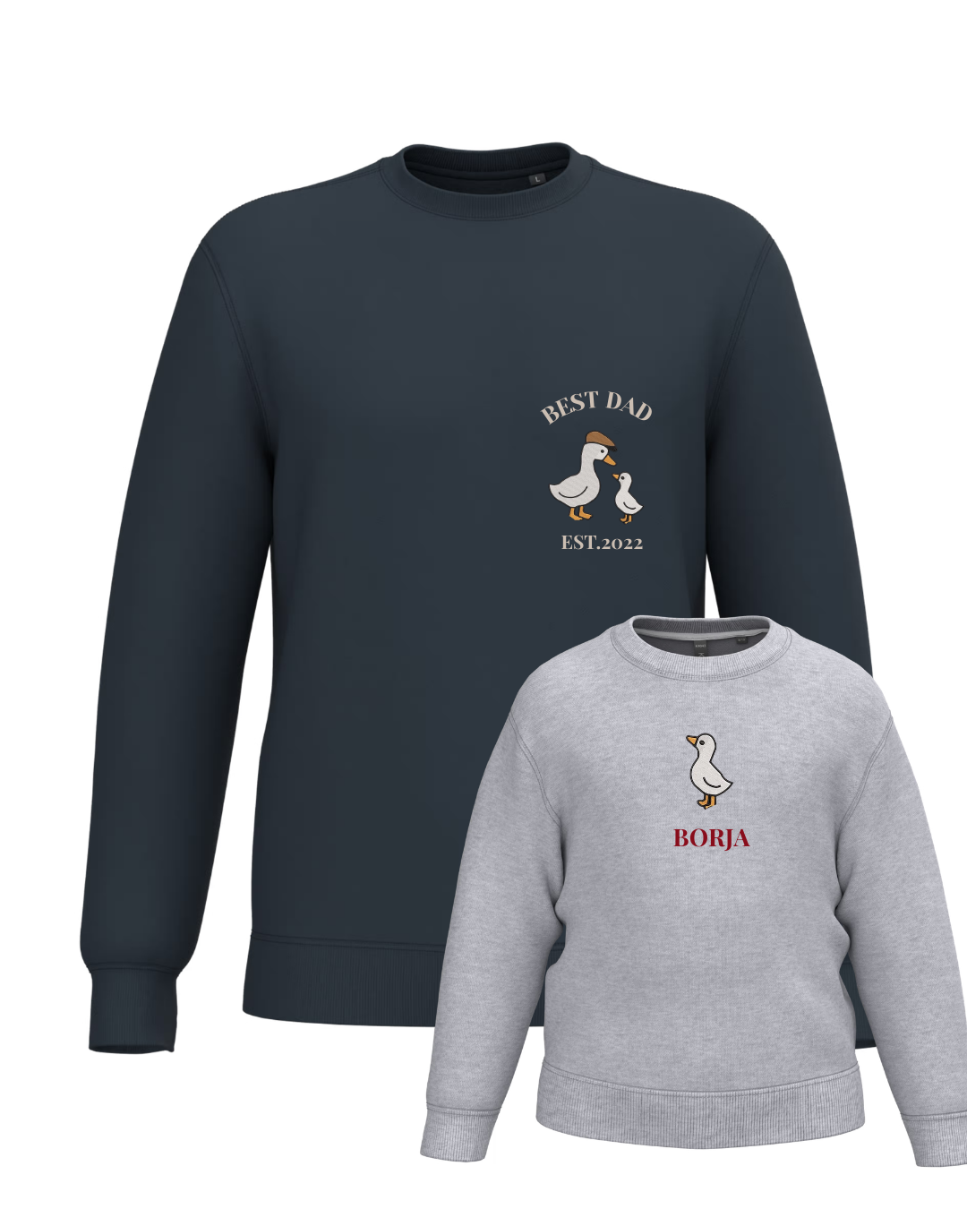 Pack bebé y adulto sudaderas personalizadas gansos (hasta 36 meses)