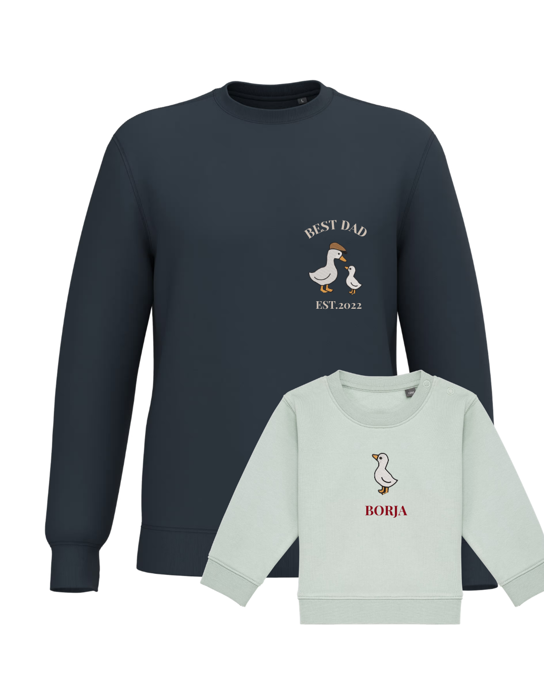 Pack bebé y adulto sudaderas personalizadas gansos (hasta 36 meses)