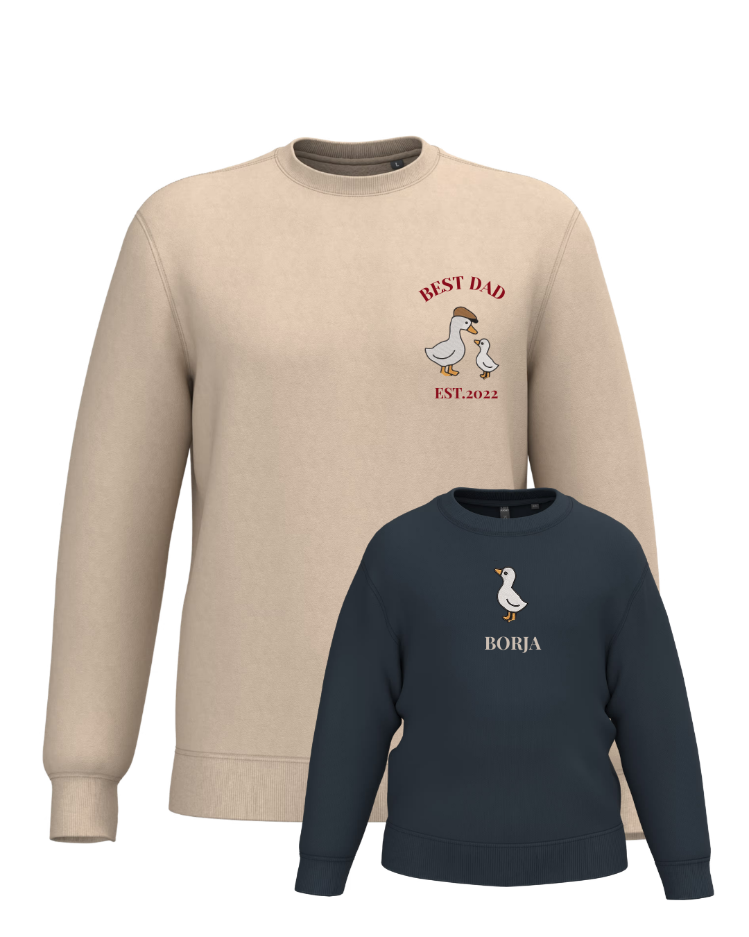 Pack bebé y adulto sudaderas personalizadas gansos (hasta 36 meses)