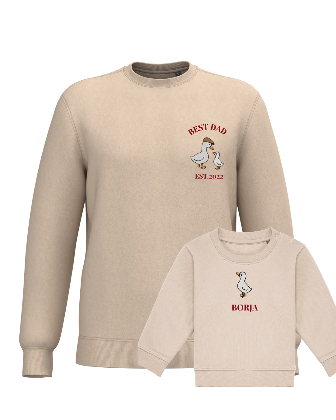 Pack bebé y adulto sudaderas personalizadas gansos (hasta 36 meses)