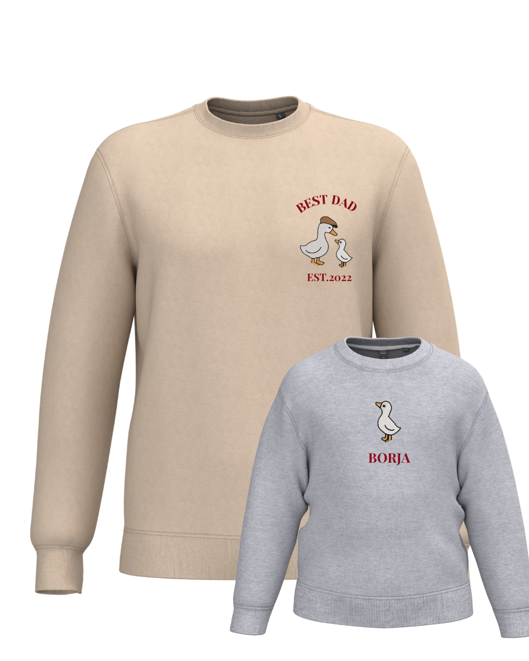 Pack bebé y adulto sudaderas personalizadas gansos (hasta 36 meses)