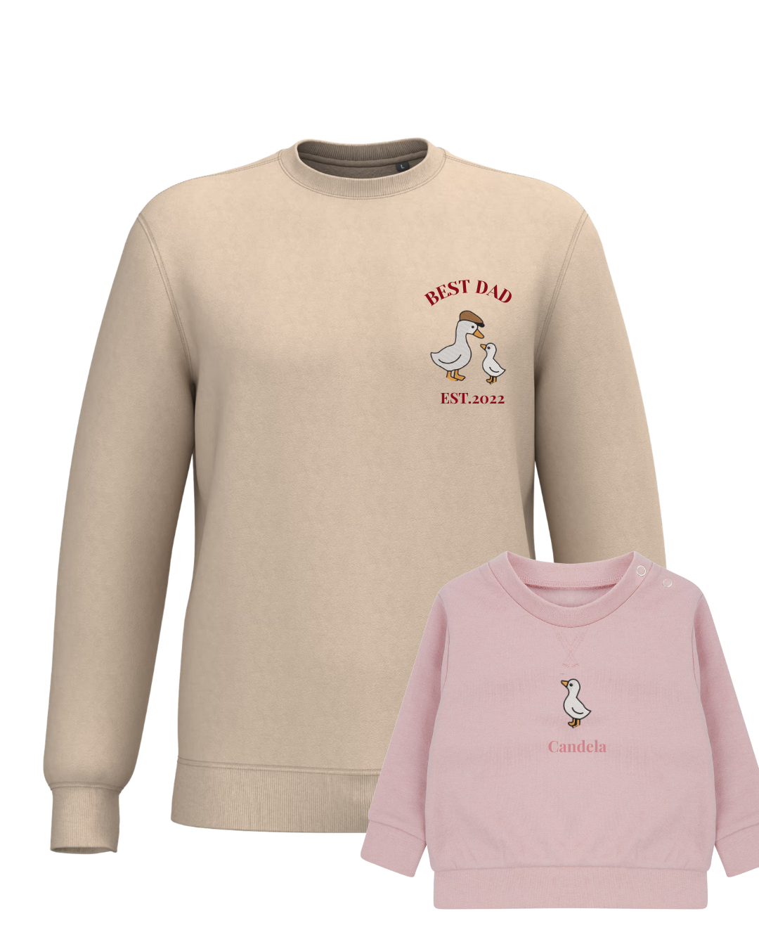 Pack bebé y adulto sudaderas personalizadas gansos (hasta 36 meses)