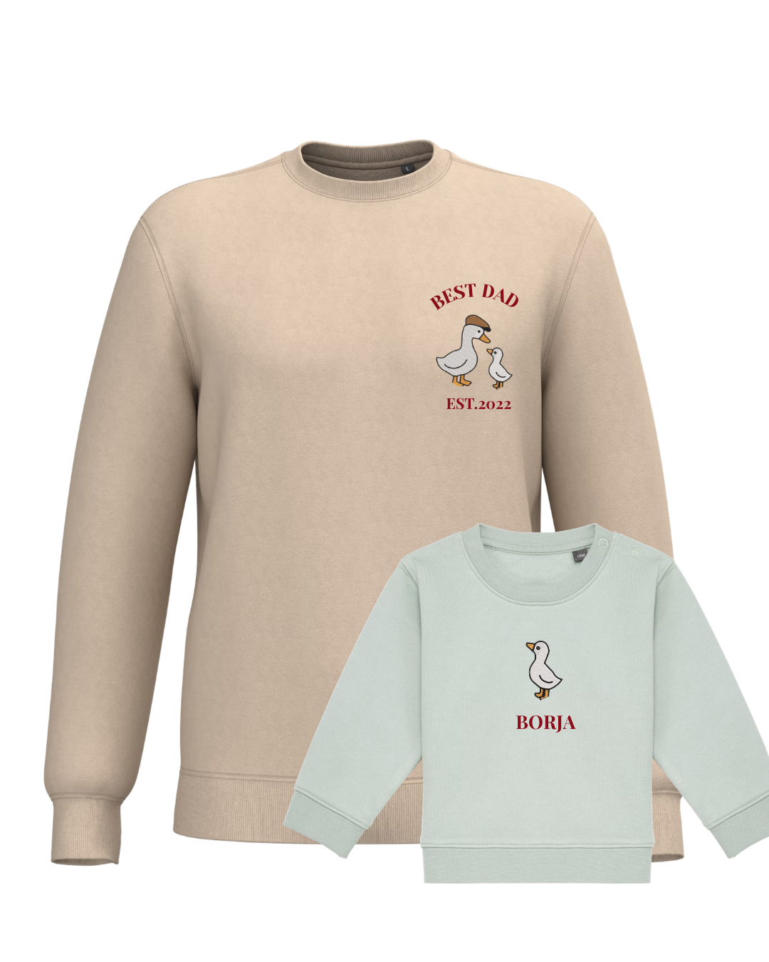 Pack bebé y adulto sudaderas personalizadas gansos (hasta 36 meses)