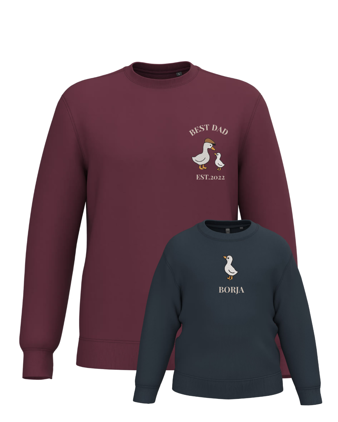 Pack bebé y adulto sudaderas personalizadas gansos (hasta 36 meses)