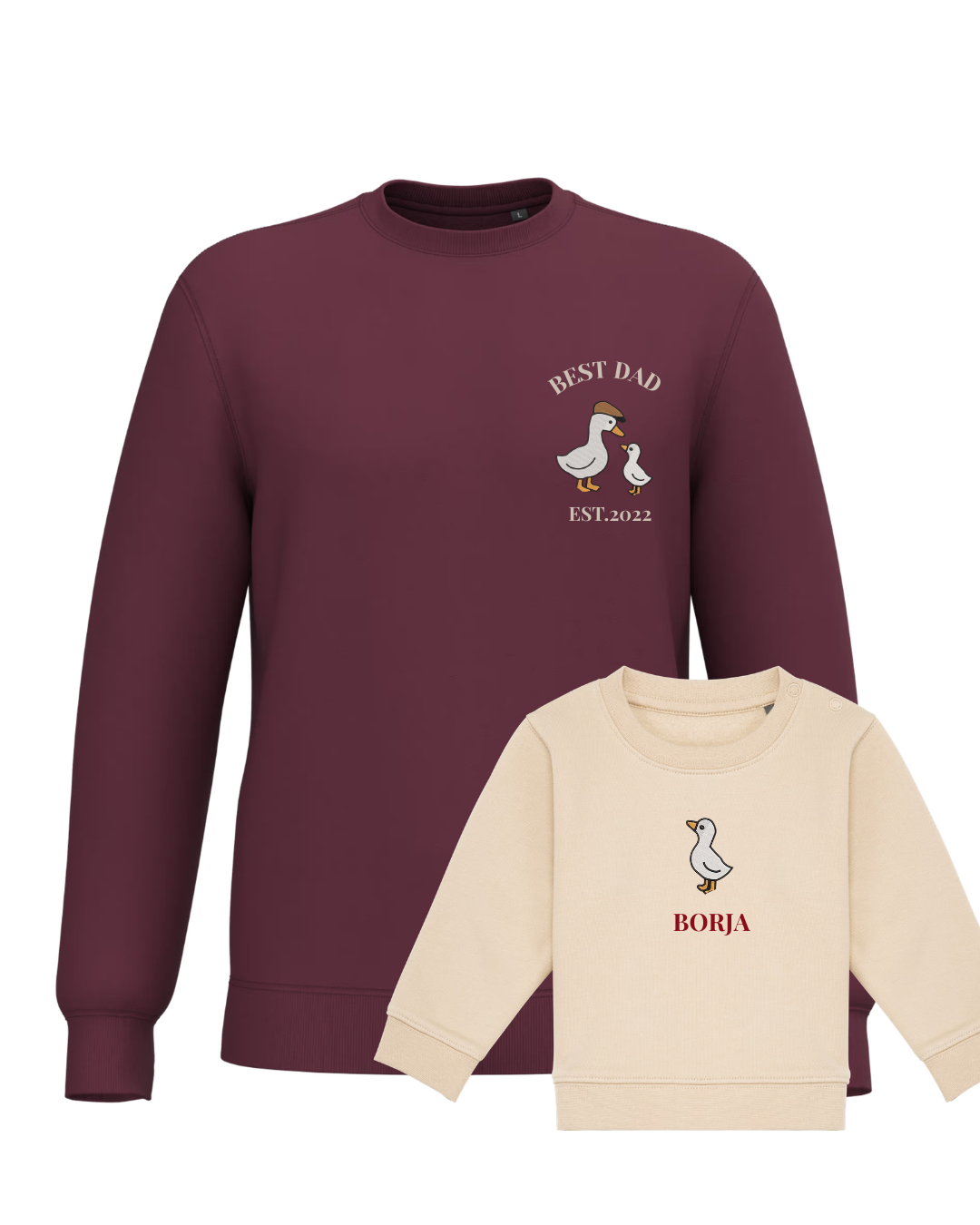 Pack bebé y adulto sudaderas personalizadas gansos (hasta 36 meses)