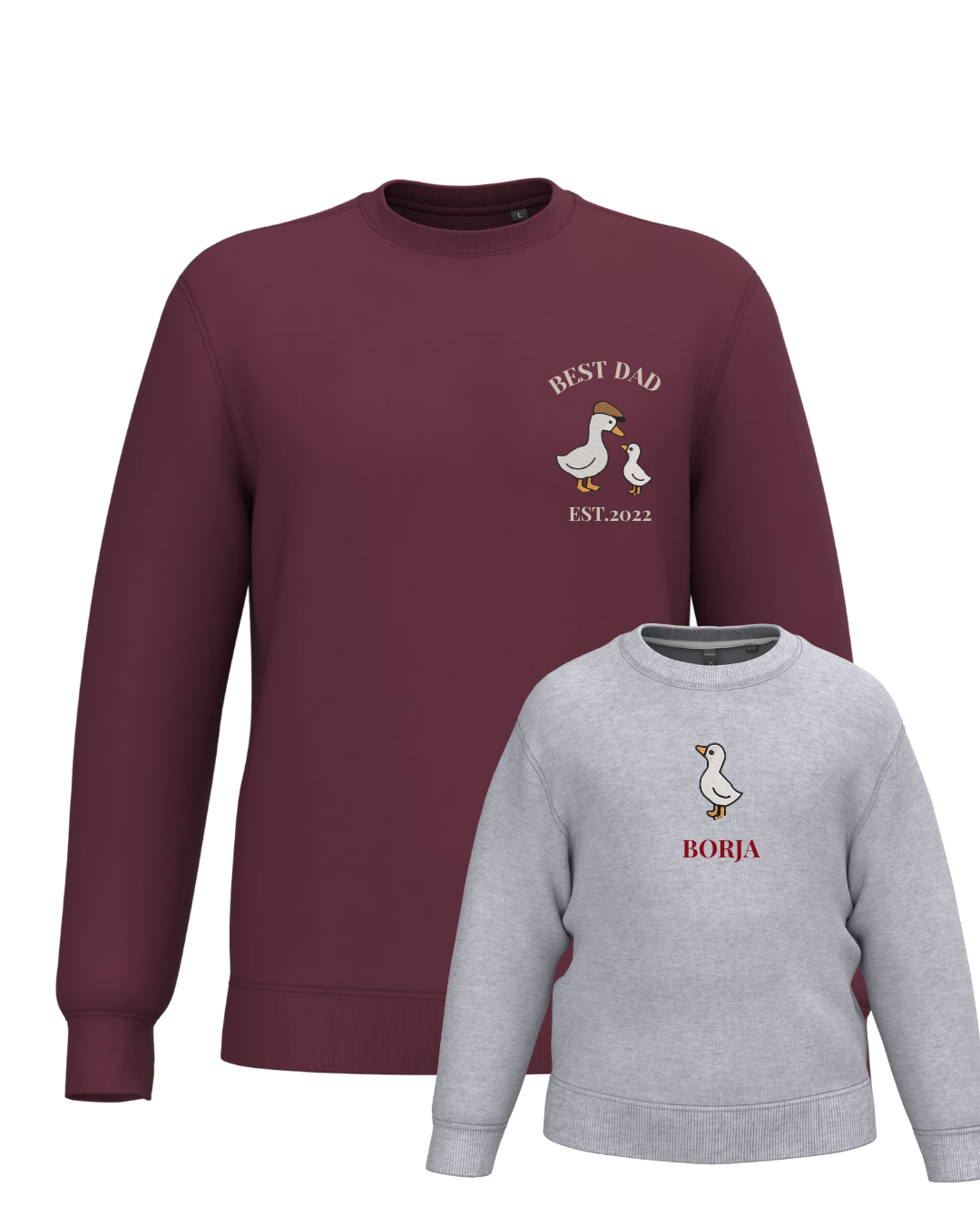 Pack bebé y adulto sudaderas personalizadas gansos (hasta 36 meses)