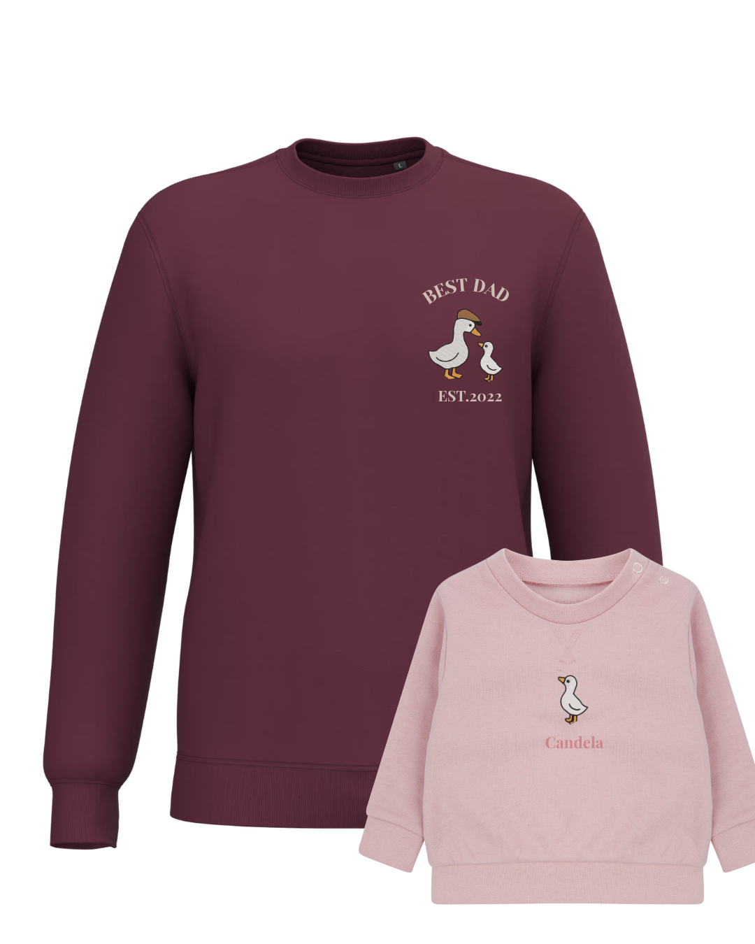 Pack bebé y adulto sudaderas personalizadas gansos (hasta 36 meses)
